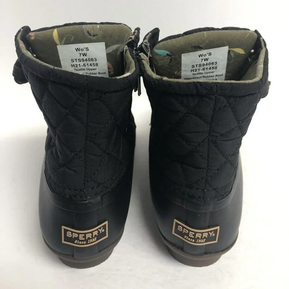 Sperry Women’s Saltwater Quilted Duck Boots, Size 7Wide